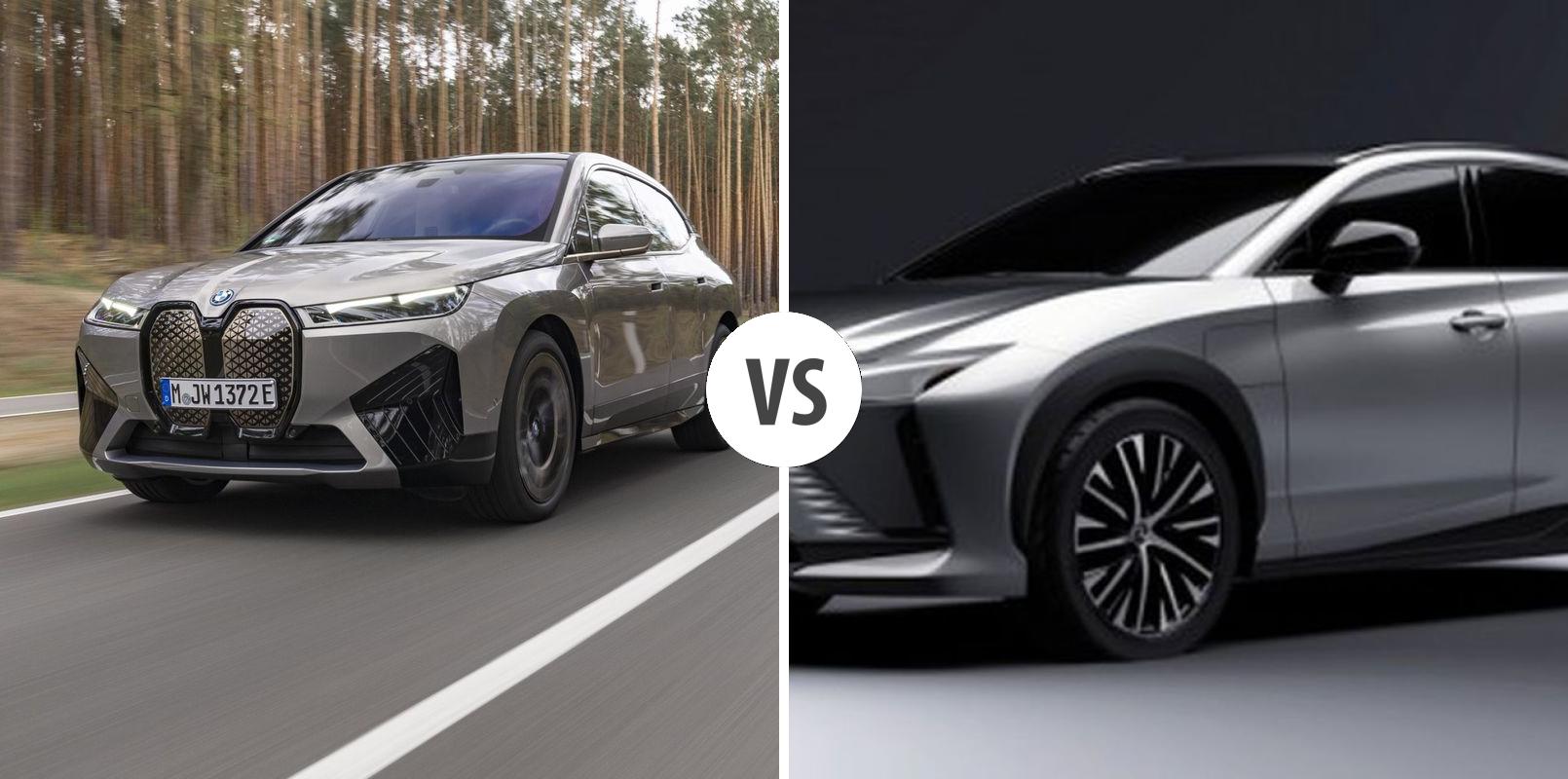 2026 BMW iX next to 2026 Lexus RZ